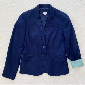 J Crew factory blue linen schoolboy blazer size 2 style 37358
